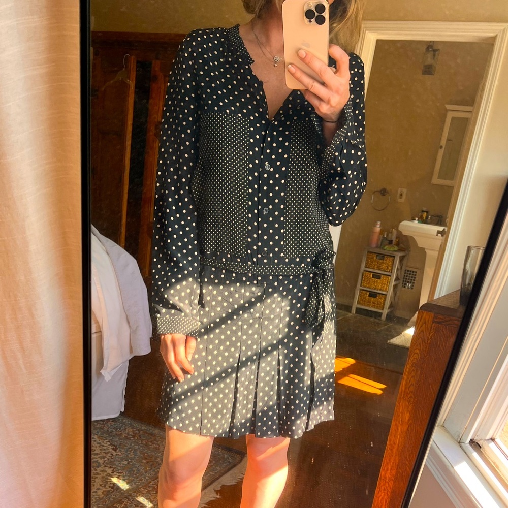 Blue Silk Hale Bob dress